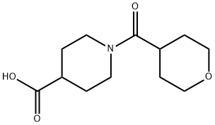 1-(Tetrahydro-2H-pyran-4-ylcarbonyl)-4-piperidinecarboxylic acid 结构式