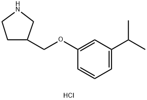 3-[(3-Isopropylphenoxy)methyl]pyrrolidinehydrochloride Structure