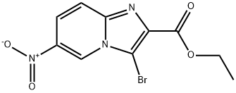 3-溴-6-硝基咪唑并[1,2-A]吡啶-2-羧酸乙酯, 1198569-36-6, 结构式