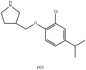 3-[(2-Chloro-4-isopropylphenoxy)methyl]-pyrrolidine hydrochloride 化学構造式