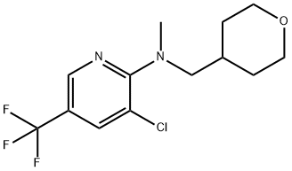 3-Chloro-N-methyl-N-(tetrahydro-2H-pyran-4-ylmethyl)-5-(trifluoromethyl)-2-pyridinamine,1220028-09-0,结构式