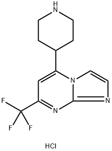 5-Piperidin-4-yl-7-trifluoromethyl-imidazo[1,2-a]-pyrimidine dihydrochloride,1185304-04-4,结构式