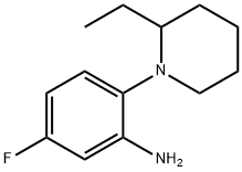 2-(2-Ethyl-1-piperidinyl)-5-fluoroaniline 化学構造式