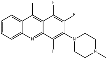 1,2,4-トリフルオロ-9-メチル-3-(4-メチルピペラジン-1-イル)アクリジン 化学構造式