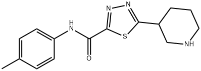 N-(4-甲基苯基)-5-哌啶-3-基-1,3,4-噻二唑-2-甲酰胺, 1217862-62-8, 结构式