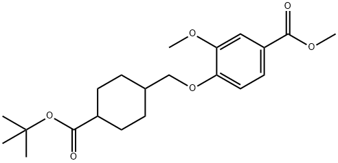 Methyl 4-({4-[(tert-butoxy)carbonyl]-cyclohexyl}methoxy)-3-methoxybenzoate 化学構造式