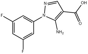5-氨基-1-(3,5-二氟苯基)-1H-吡唑-4-羧酸, 1034142-07-8, 结构式