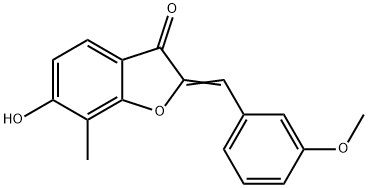 (2Z)-6-Hydroxy-2-(3-methoxybenzylidene)-7-methyl-1-benzofuran-3(2H)-one Struktur