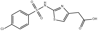 (2-{[(4-Chlorophenyl)sulfonyl]amino}-1,3-thiazol-4-yl)acetic acid Struktur