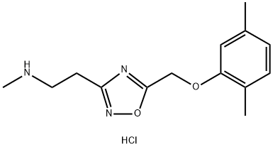 (2-{5-[(2,5-二甲基苯氧基)甲基]-1,2,4-恶二唑-3-基}乙基)甲胺盐酸盐 结构式