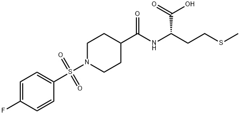N-({1-[(4-Fluorophenyl)sulfonyl]piperidin-4-yl}carbonyl)-L-methionine 化学構造式