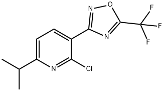 2-Chloro-6-isopropyl-3-[5-(trifluoromethyl)-1,2,4-oxadiazol-3-yl]pyridine Struktur
