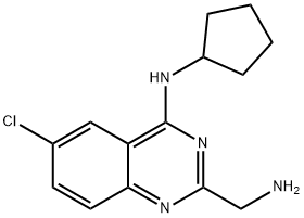 2-(氨基甲基)-6-氯-N-环戊基喹唑啉-4-胺,1255147-33-1,结构式