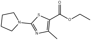 4-甲基-2-吡咯烷-1-基-1,3-噻唑-5-甲酸乙酯 结构式