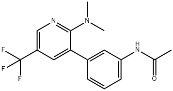 N-[3-(2-Dimethylamino-5-trifluoromethyl-pyridin-3-yl)-phenyl]-acetamide,1299607-76-3,结构式