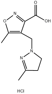 5-Methyl-4-[(3-methyl-4,5-dihydro-1H-pyrazol-1-yl) methyl]isoxazole-3-carboxylic acid hydrochloride|5-甲基-4-[(3-甲基-4,5-二氢-1H-吡唑-1-基)甲基]异恶唑-3-羧酸盐酸盐