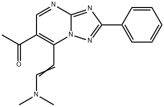 1-{7-[(E)-2-(二甲基氨基)乙烯基]-2-苯基[1,2,4]三唑并[1,5-A]嘧啶-6-基}乙酮 结构式