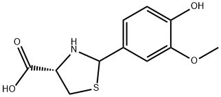 (4S)-2-(4-羟基-3-甲氧苯基)-1,3-噻唑烷-4-羧酸,1265908-22-2,结构式