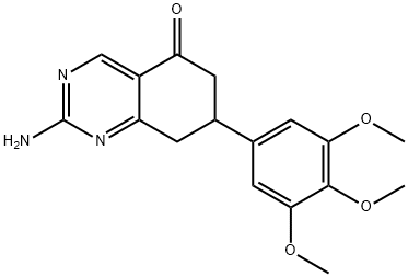 2-氨基-7-(3,4,5-三甲氧基-苯基)-7,8-二氢-6H-喹唑啉-5-酮 结构式