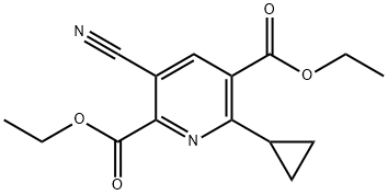 3-氰基-6-环丙基吡啶-2,5-二羧酸二乙酯, 1221792-74-0, 结构式