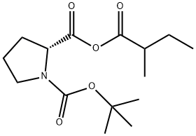 (2R)-1-(tert-Butoxycarbonyl)tetrahydro-1H-pyrrole-2-carboxylic 2-methylbutanoic anhydride 结构式