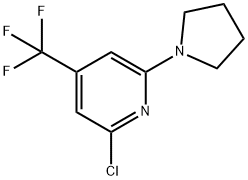 2-Chloro-6-pyrrolidin-1'-yl-4-(trifluoromethyl)-pyridine,1053657-79-6,结构式