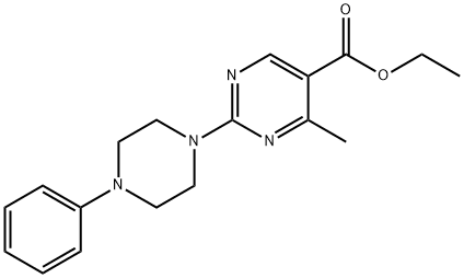 4-甲基-2-(4-苯基哌嗪-1-基)嘧啶-5-甲酸乙酯, 903446-60-6, 结构式