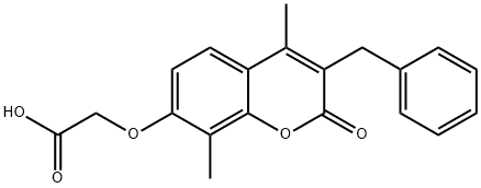 (3-苄基-4,8-二甲基-2-氧代-2H-苯并吡喃-7-氧基)-乙酸 结构式