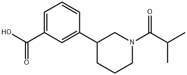 3-(1-Isobutyrylpiperidin-3-yl)benzoic acid 化学構造式