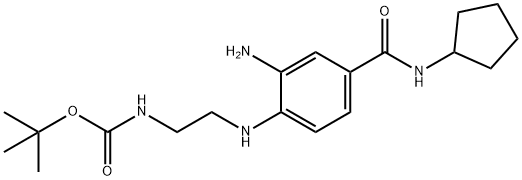tert-Butyl [2-({2-amino-4-[(cyclopentylamino)-carbonyl]phenyl}amino)ethyl]carbamate Struktur