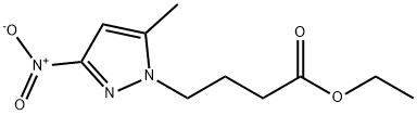 Ethyl 4-(5-methyl-3-nitro-1H-pyrazol-1-yl)butanoate 化学構造式