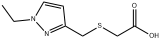 {[(1-Ethyl-1H-pyrazol-3-yl)methyl]thio}acetic acid Struktur
