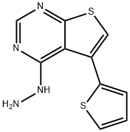 4-Hydrazino-5-thien-2-ylthieno[2,3-d]pyrimidine 化学構造式