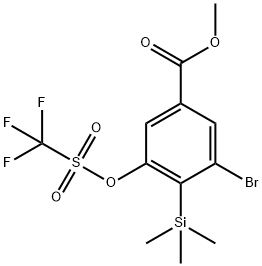 Methyl 3-bromo-5-(((trifluoromethyl)sulfonyl)-oxy)-4-(trimethylsilyl)benzoate|