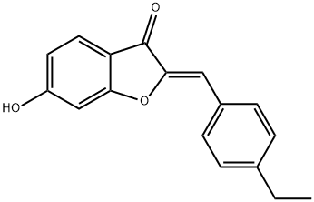 (2Z)-2-(4-エチルベンジリデン)-6-ヒドロキシ-1-ベンゾフラン-3(2H)-オン 化学構造式