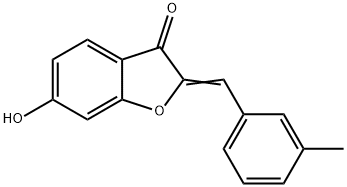 (2Z)-6-ヒドロキシ-2-(3-メチルベンジリデン)-1-ベンゾフラン-3(2H)-オン 化学構造式