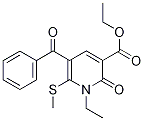 Ethyl 5-benzoyl-1,2-dihydro-1-ethyl-6-(methylthio)-2-oxopyridine-3-carboxylic acid,,结构式
