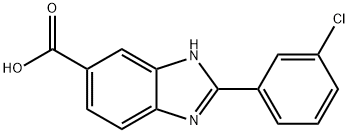 2-(3-Chloro-phenyl)-1H-benzimidazole-5-carboxylic acid 化学構造式