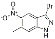 3-Bromo-6-methyl-5-nitro-1H-indazole 95+% 化学構造式