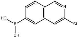 6-Borono-3-chloroisoquinoline, 6-Borono-3-chloro-2-azanaphthalene 化学構造式