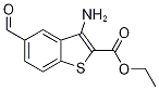 3-Amino-2-(ethoxycarbonyl)-5-formylbenzo[b]thiophene, Ethyl 3-amino-5-formyl-1-benzothiophene-2-carboxylate,,结构式