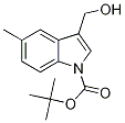 3-(Hydroxymethyl)-5-methyl-1H-indole-1-carboxylic acid tert-butyl ester 化学構造式