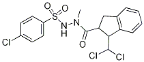 N'1-{[1-(dichloromethyl)-2,3-dihydro-1H-inden-2-yl]carbonyl}-N'1-methyl-4-chlorobenzene-1-sulphonohydrazide Struktur