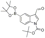 3-Formylindole-5-boronic acid pinacol ester, N-BOC protected Struktur