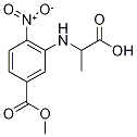 Methyl 3-[(1-carboxyethyl)amino]-4-nitrobenzoate, 2-{[5-(Methoxycarbonyl)-2-nitrophenyl]amino}propanoic acid Structure