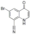 6-Bromo-1,4-dihydro-4-oxoquinoline-8-carbonitrile 化学構造式