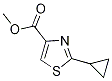 2-Cyclopropyl-4-(methoxycarbonyl)-1,3-thiazole 化学構造式