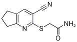2-[(3-Cyano-6,7-dihydro-5H-cyclopenta[b]pyridin-2-yl)sulphanyl]acetamide Struktur