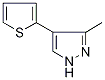 3-Methyl-4-thien-2-yl-1H-pyrazole,,结构式