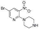 5-Bromo-3-nitro-2-(piperazin-1-yl)pyridine 化学構造式